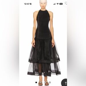 NWT L’idee Carrie Dress in Noir Prom Black Size XS